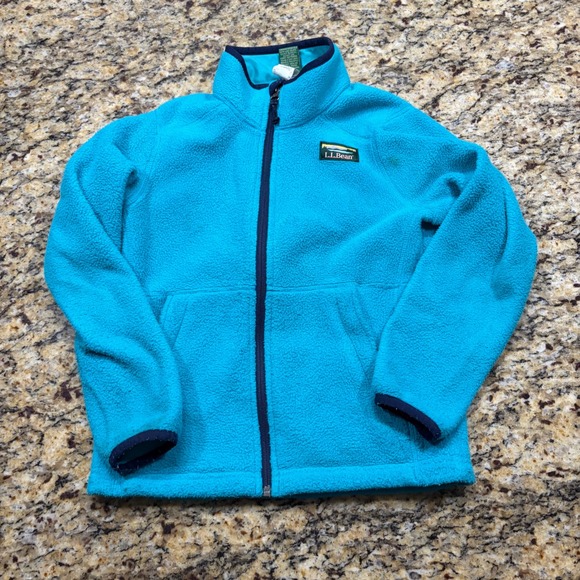 L.L. Bean Other - LL Bean Boy Fleece Jacket Full Zip Blue Turquoise Mountain Logo 505069 Size S 8